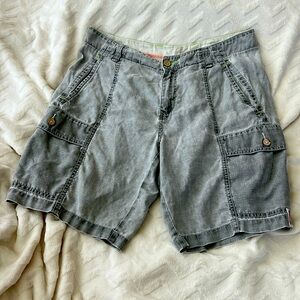 Tommy Bahama Relax Linen Cargo Shorts Men's 32 Gray